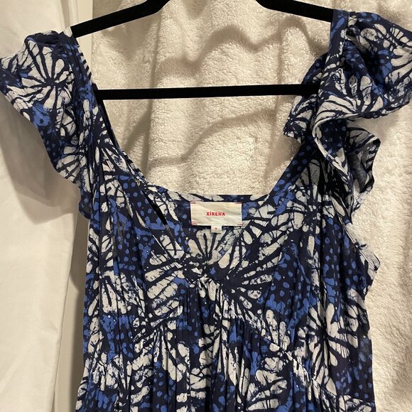 XIRENA blue water leyla midi ruffle dress - Picture 3 of 4